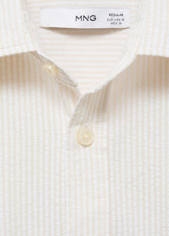 Striped seersucker shirt — Sand 7