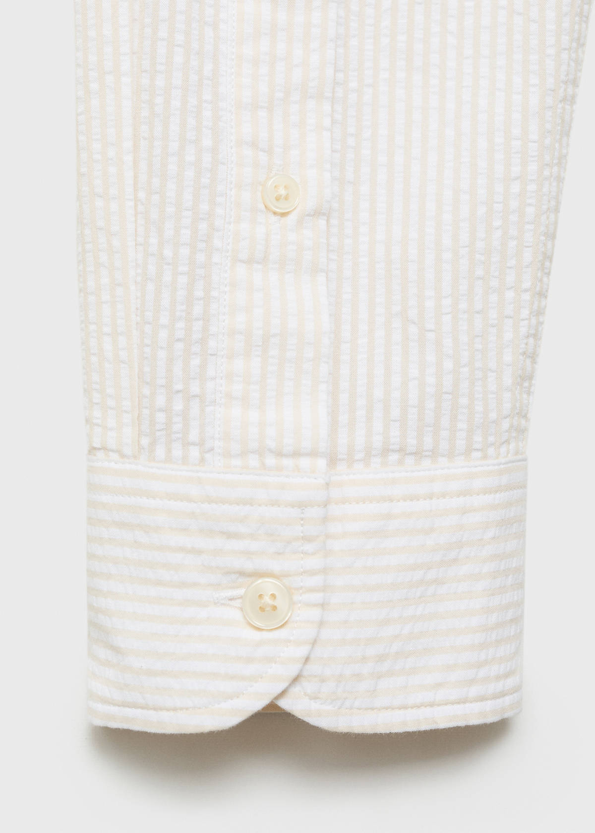 Striped seersucker shirt — Sand