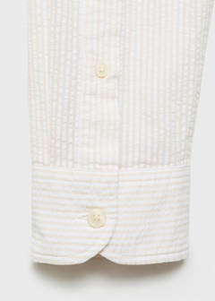 Striped seersucker shirt — Sand 8