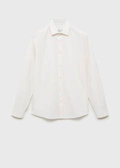 Striped seersucker shirt — Sand 6