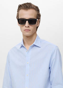 Striped seersucker shirt — Sky Blue 6