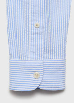 Striped seersucker shirt — Sky Blue 9