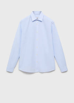 Striped seersucker shirt — Sky Blue 7
