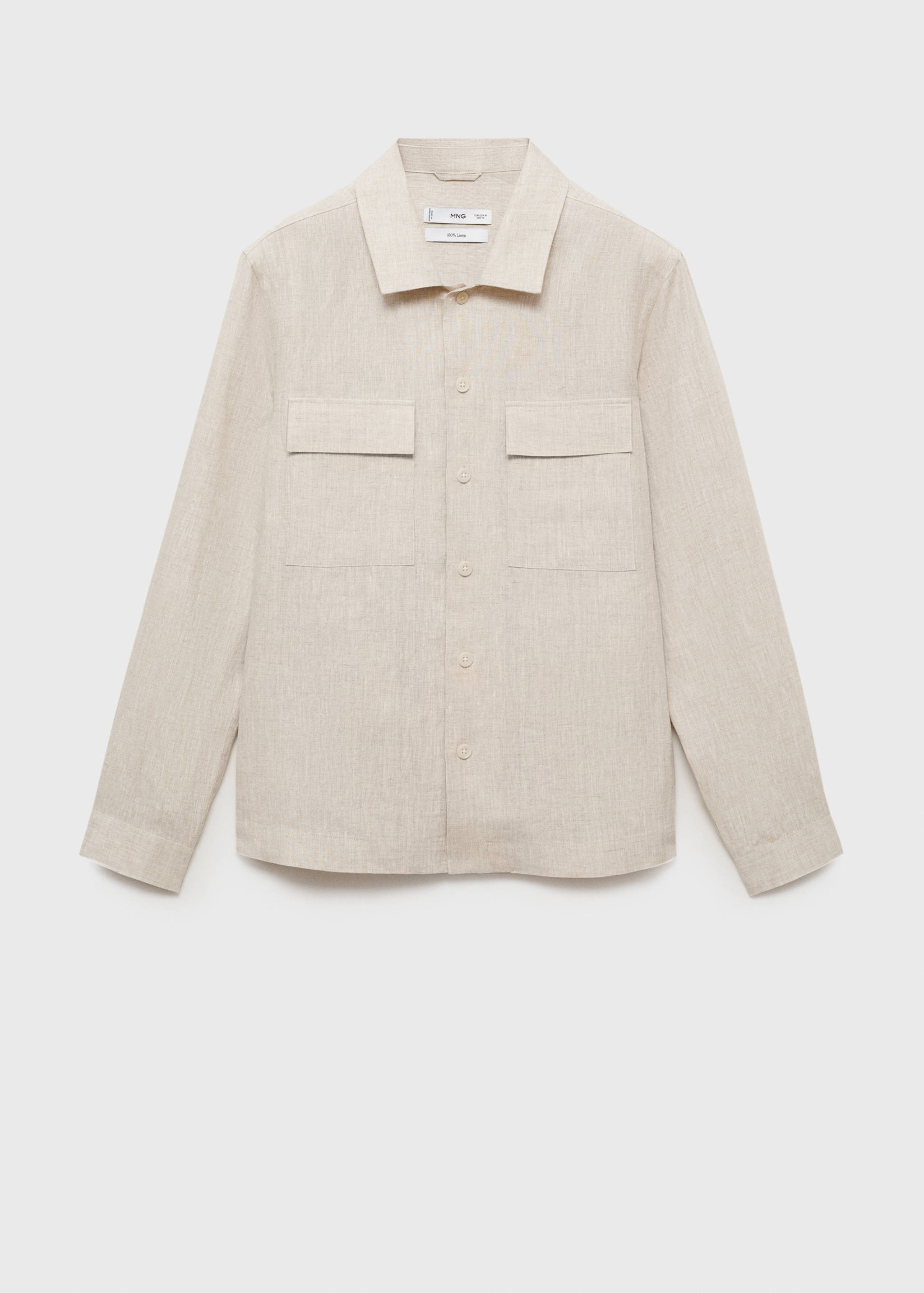 100% linen overshirt with pockets - Article without model