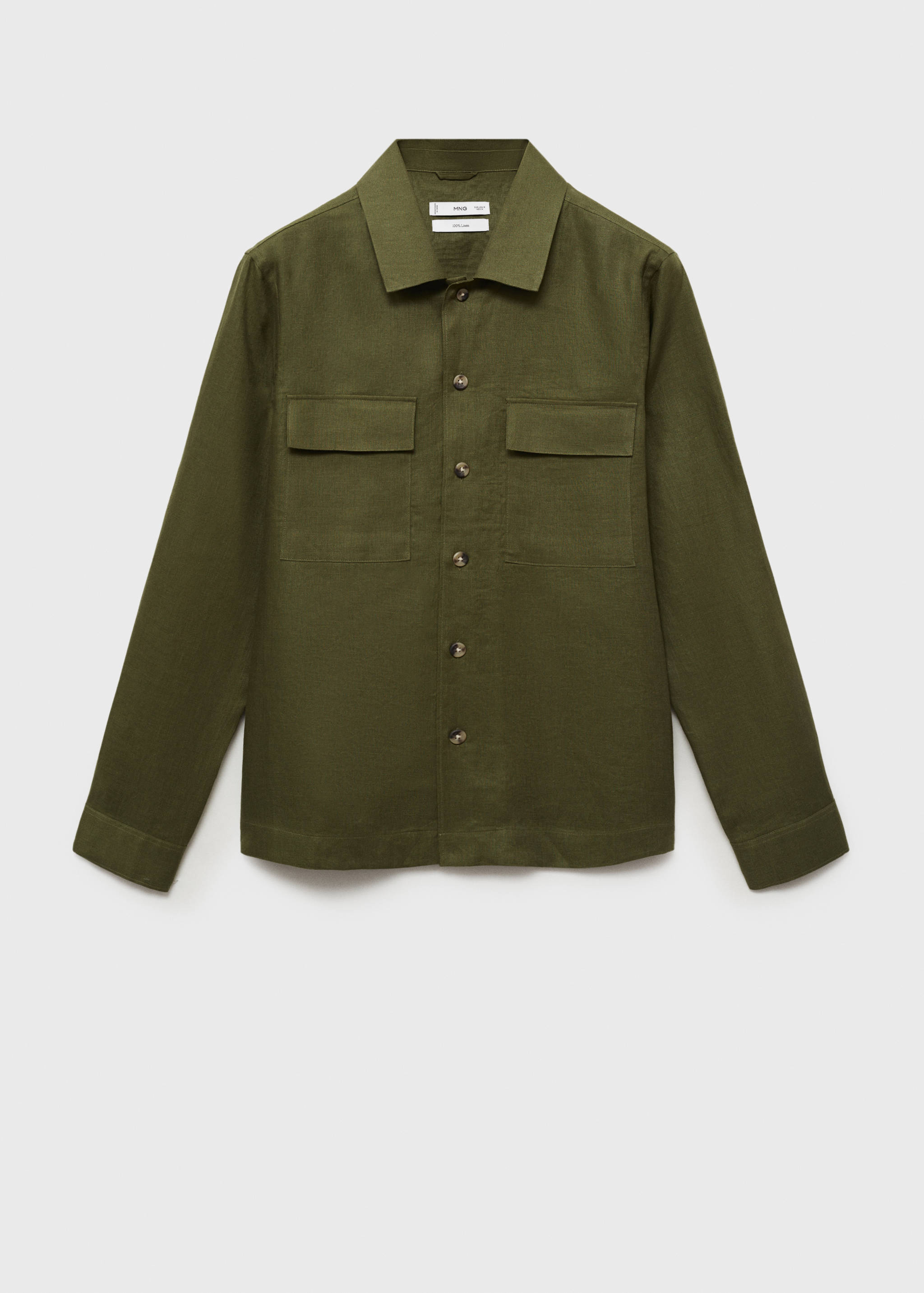 100% linen overshirt with pockets - Article without model