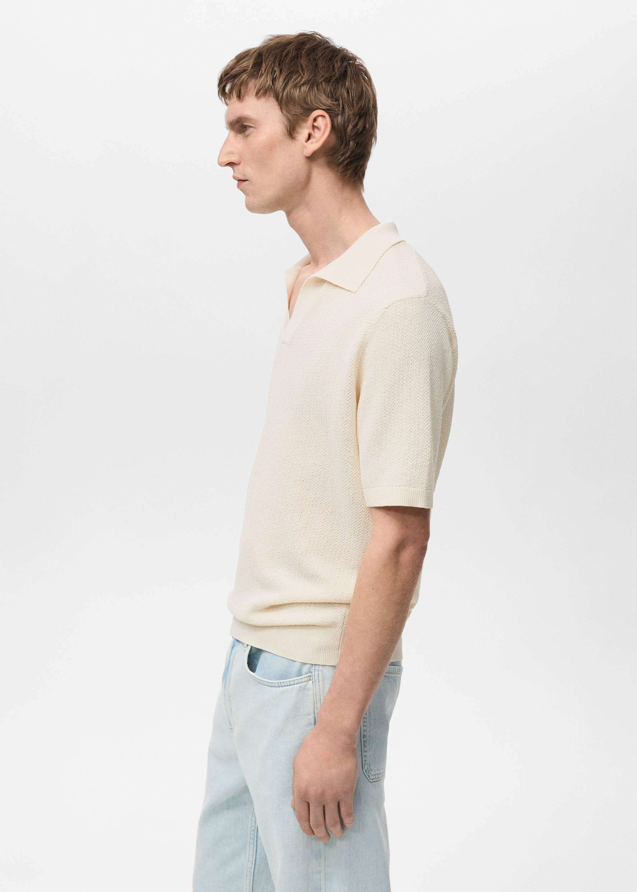 Fine-knit polo shirt - Details of the article 2