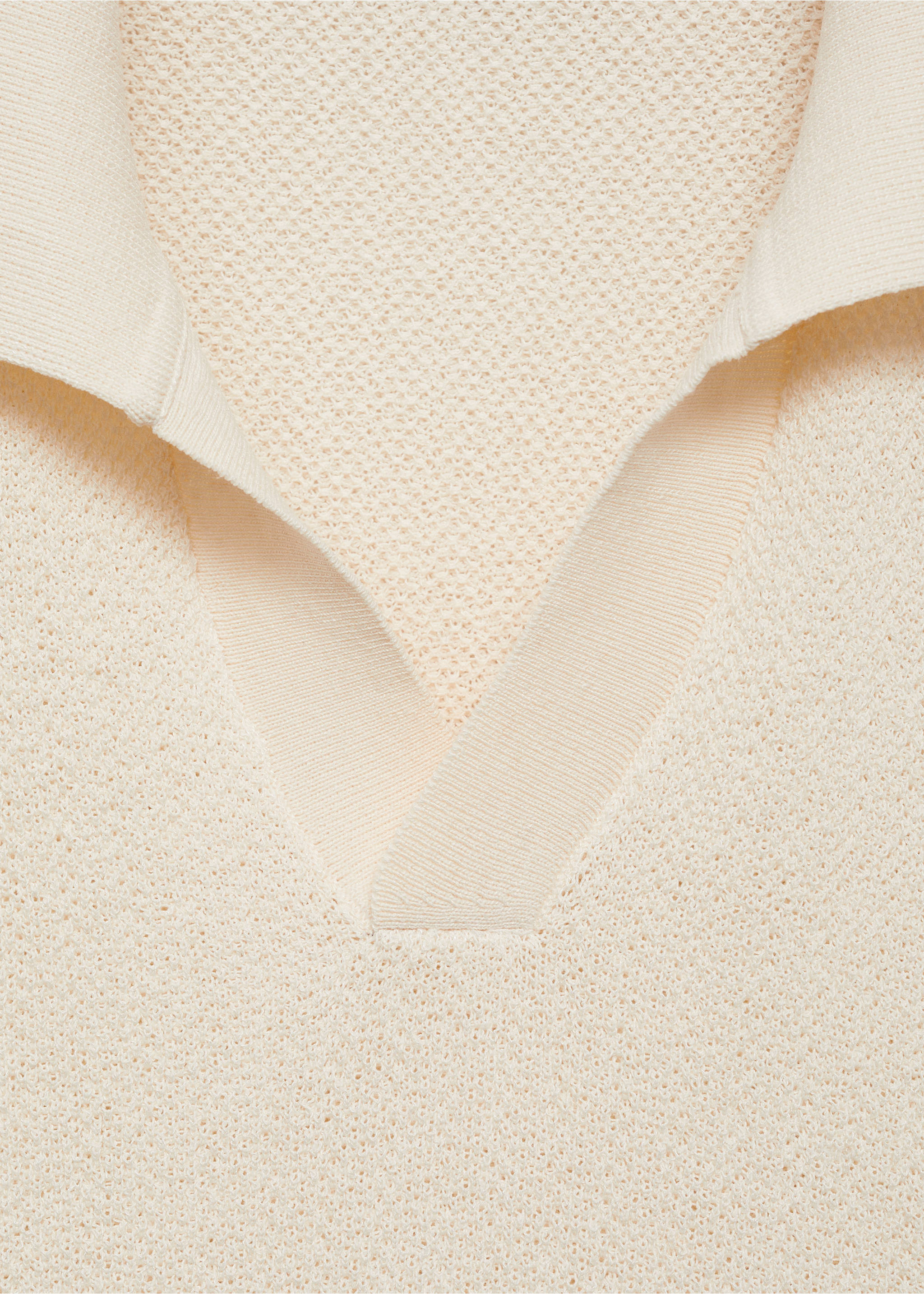 Polo punto fino - Detalle del artículo 8, Blanco marfil. Ref: 87045934-01.
