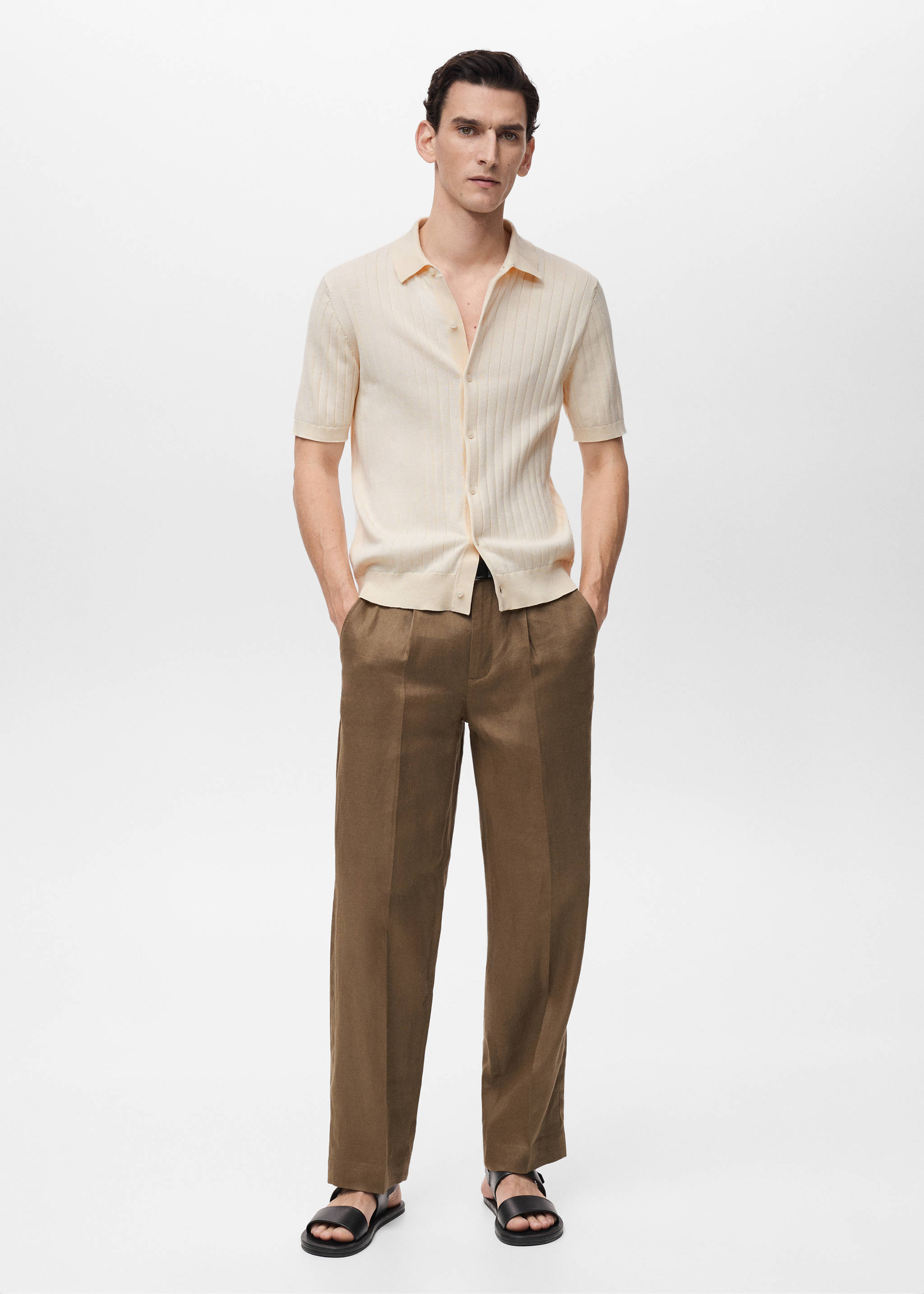 Chemise maille côtelée fine - Plan général