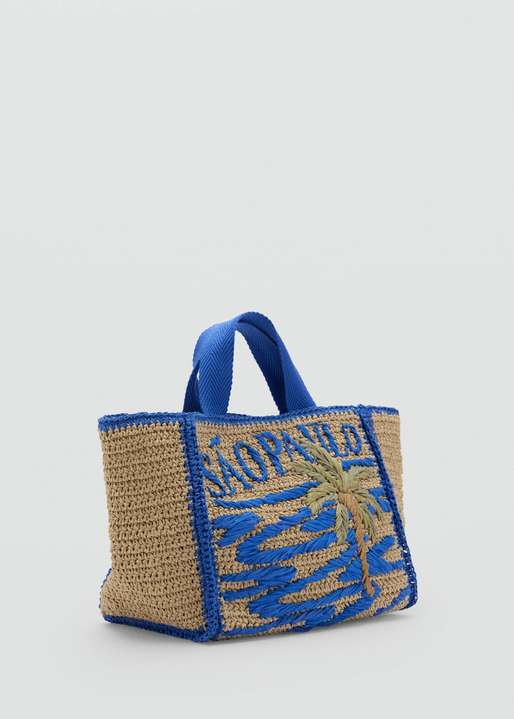 Raffia beach bag - Medium plane