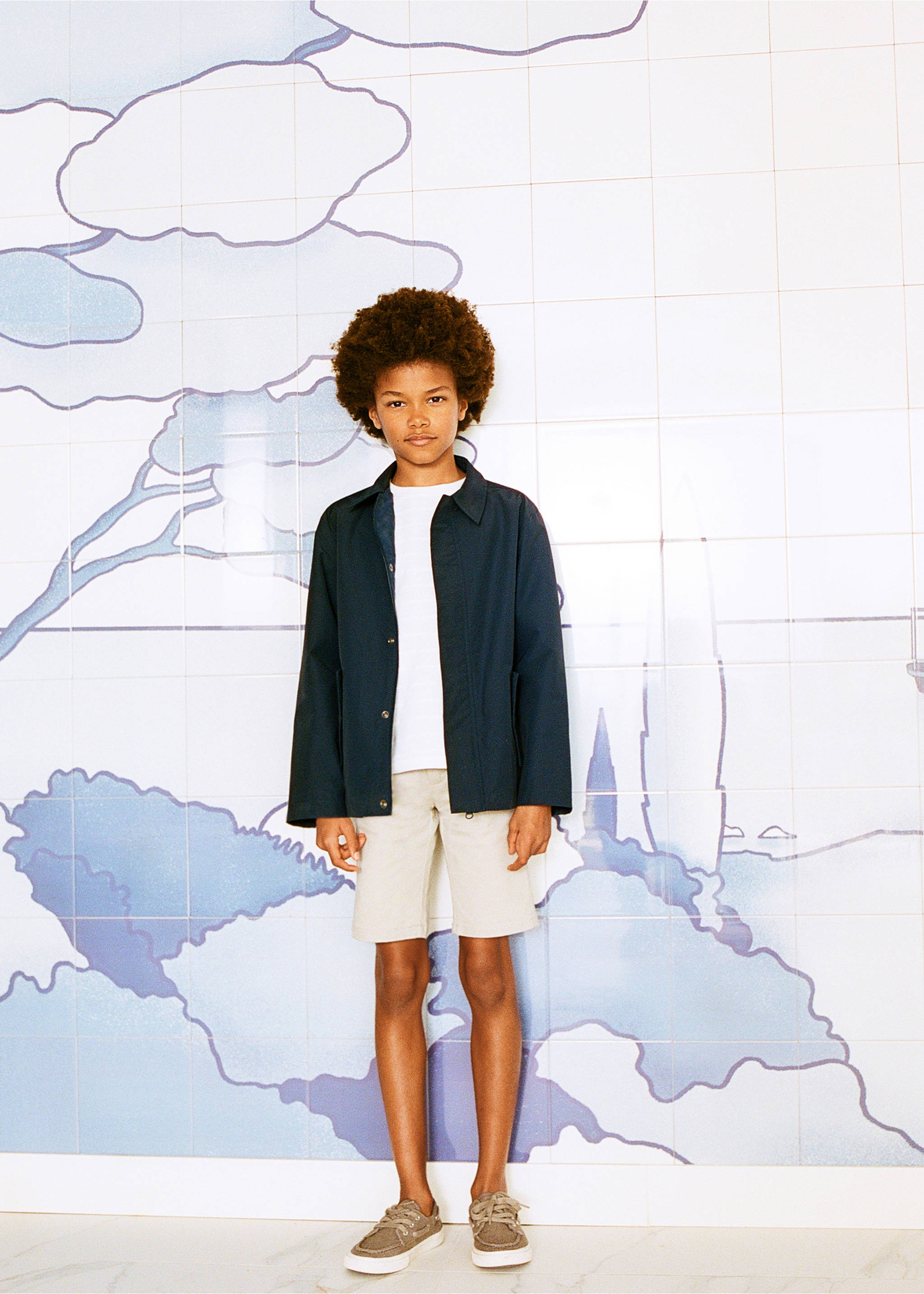 Parka algodón - Plano general, Azul marino oscuro. Ref: 87045941-00.