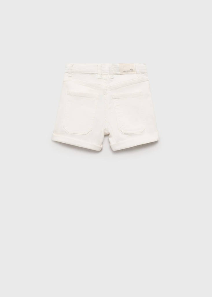 Straight-fit denim shorts — White