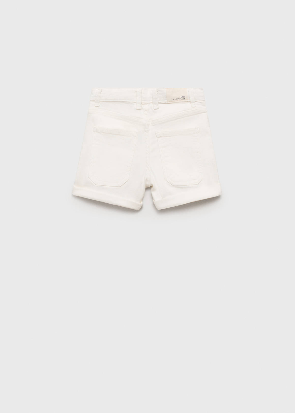Straight-fit denim shorts — White