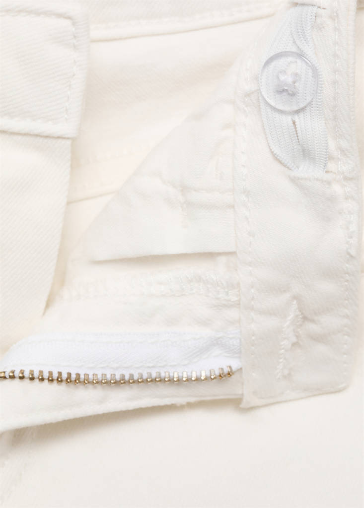 Straight-fit denim shorts — White
