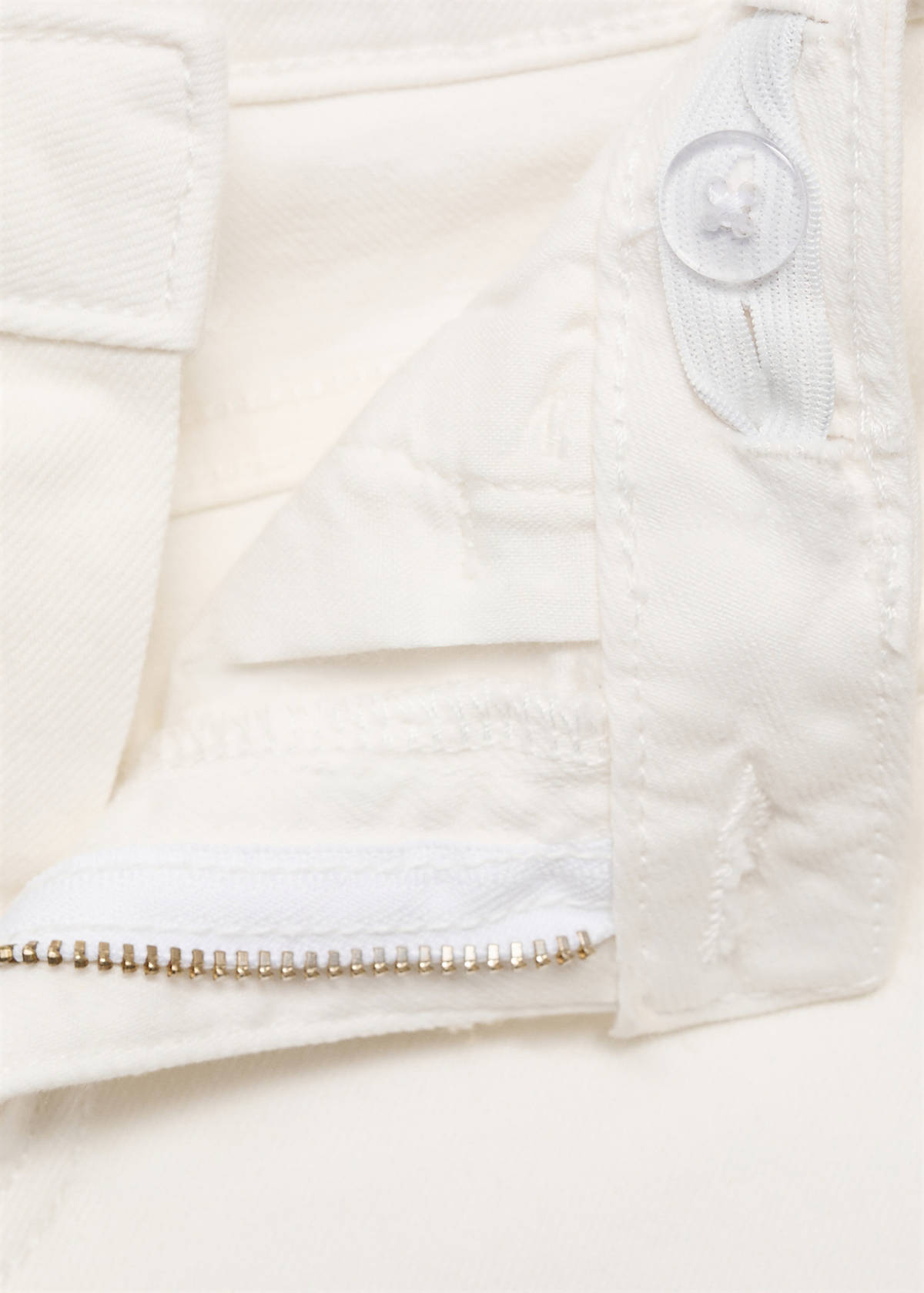 Straight-fit denim shorts — White
