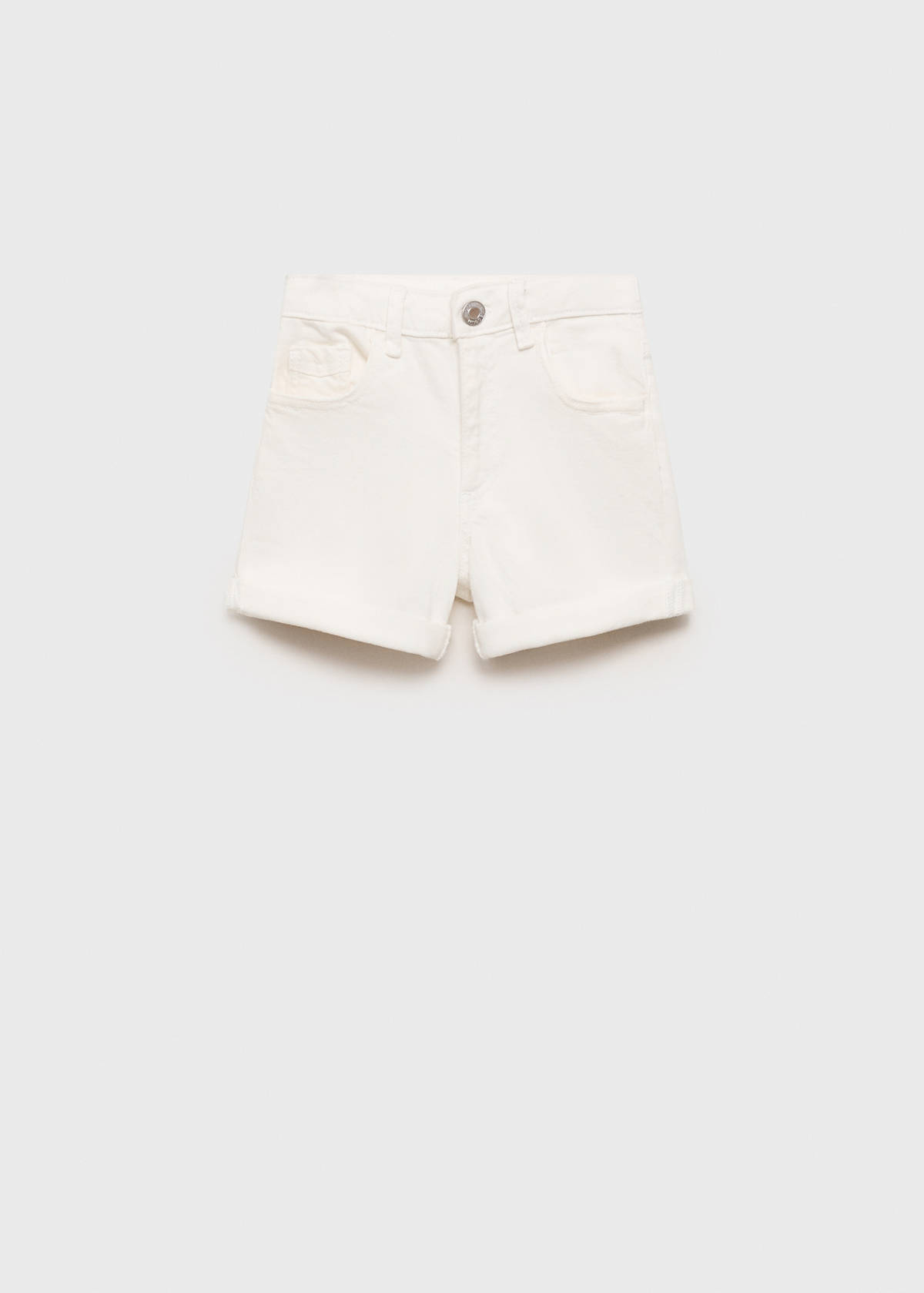 Straight-fit denim shorts — White