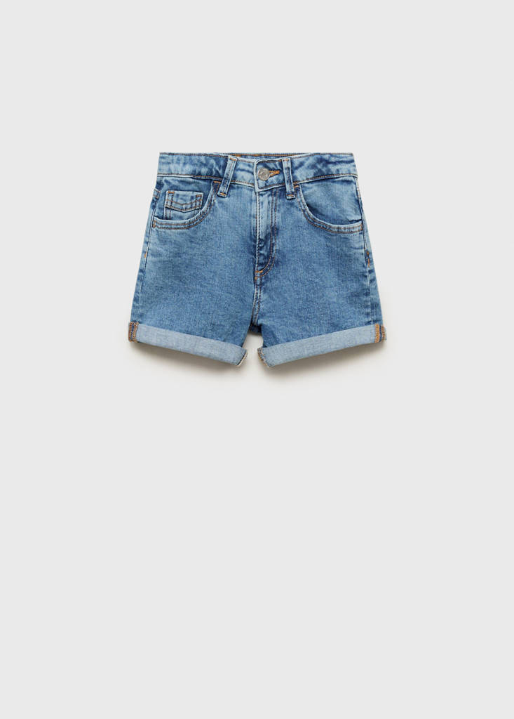 Straight-fit denim shorts — Medium Blue
