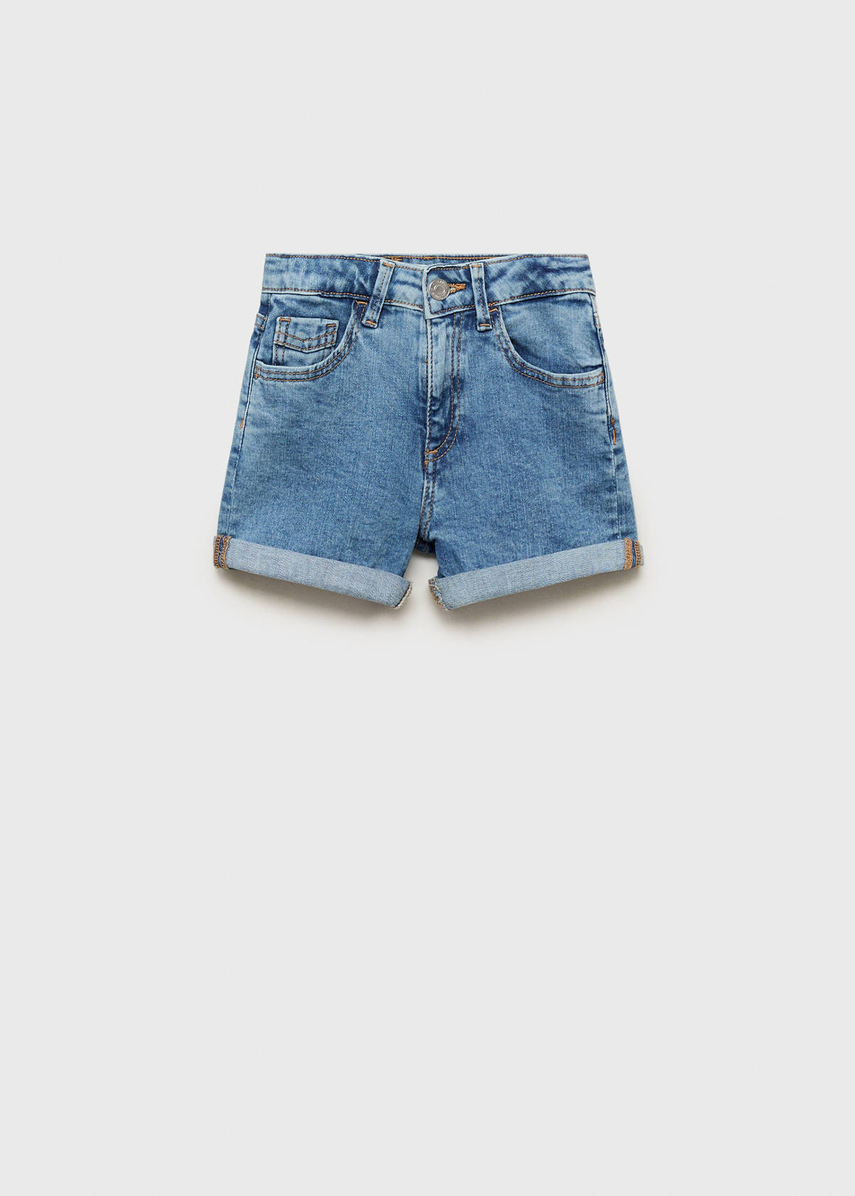 Straight-fit denim shorts — Medium Blue