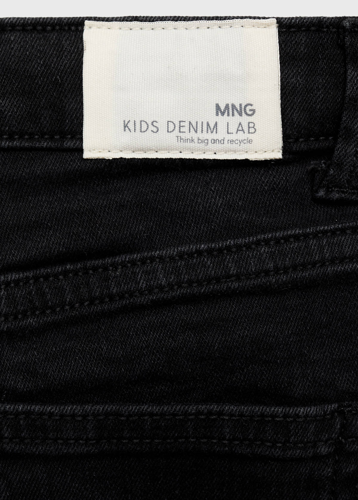 Straight-fit denim shorts — Black denim