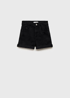 Straight-fit denim shorts — Black denim 3