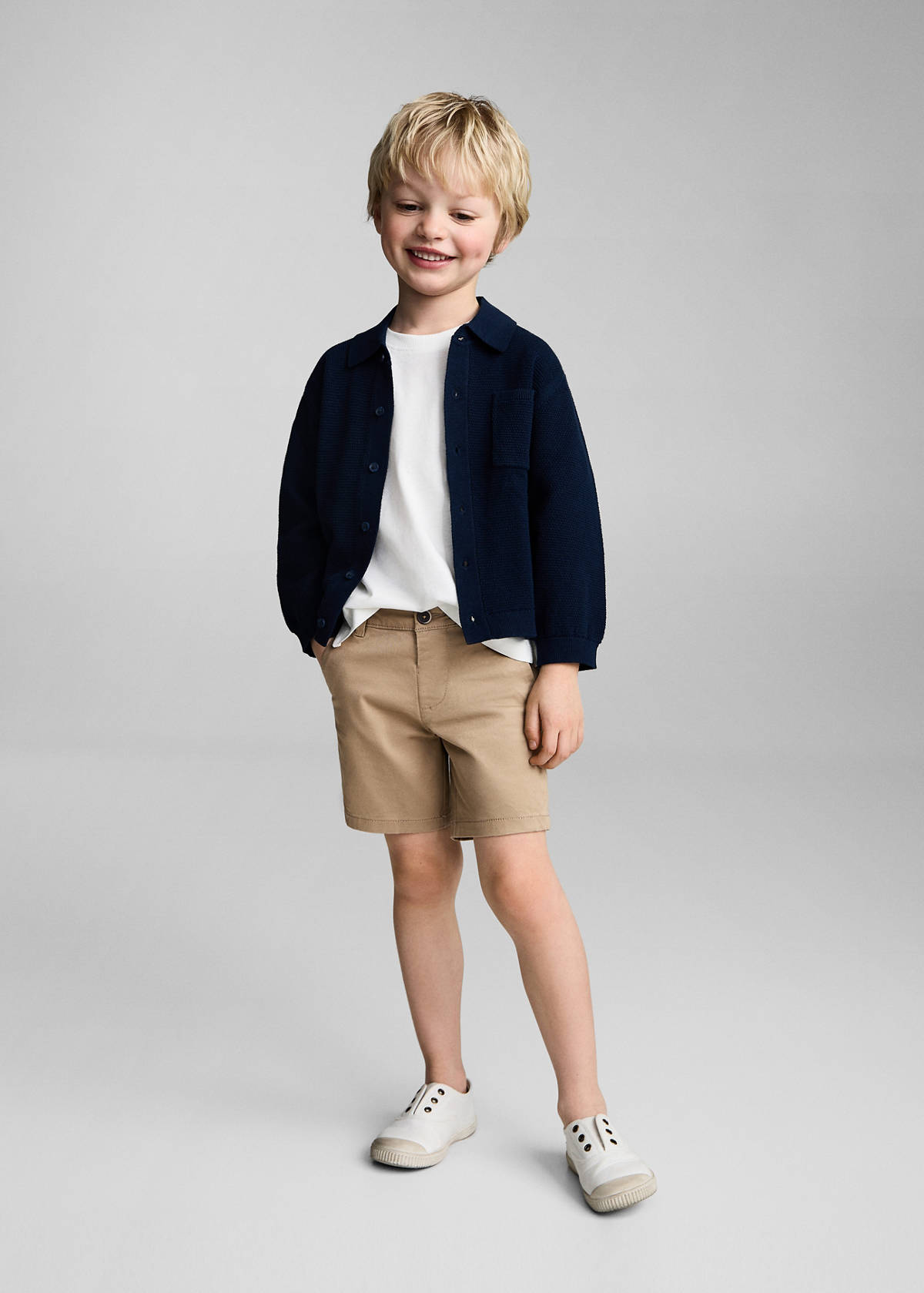 Cotton Bermuda shorts — Beige