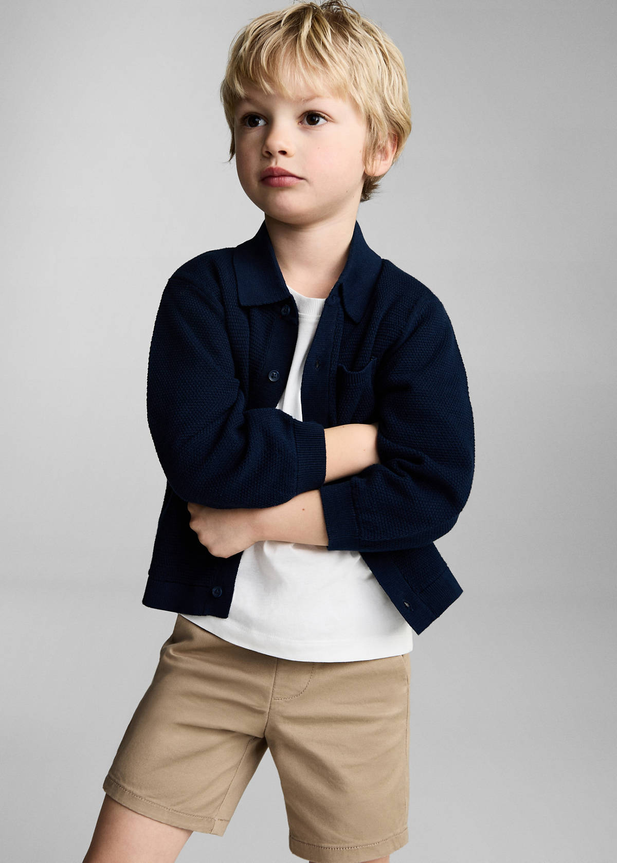 Cotton Bermuda shorts — Beige