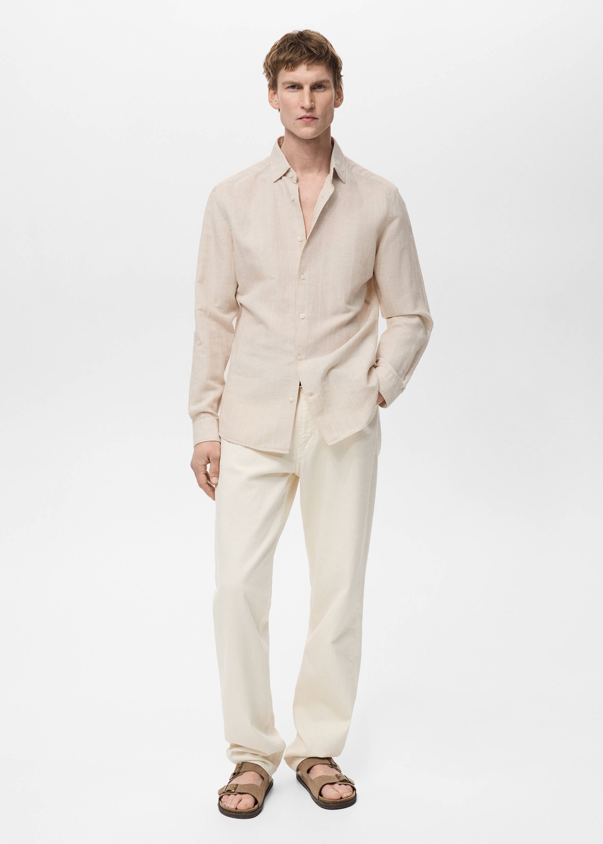 Linen pinstripe shirt - General plane