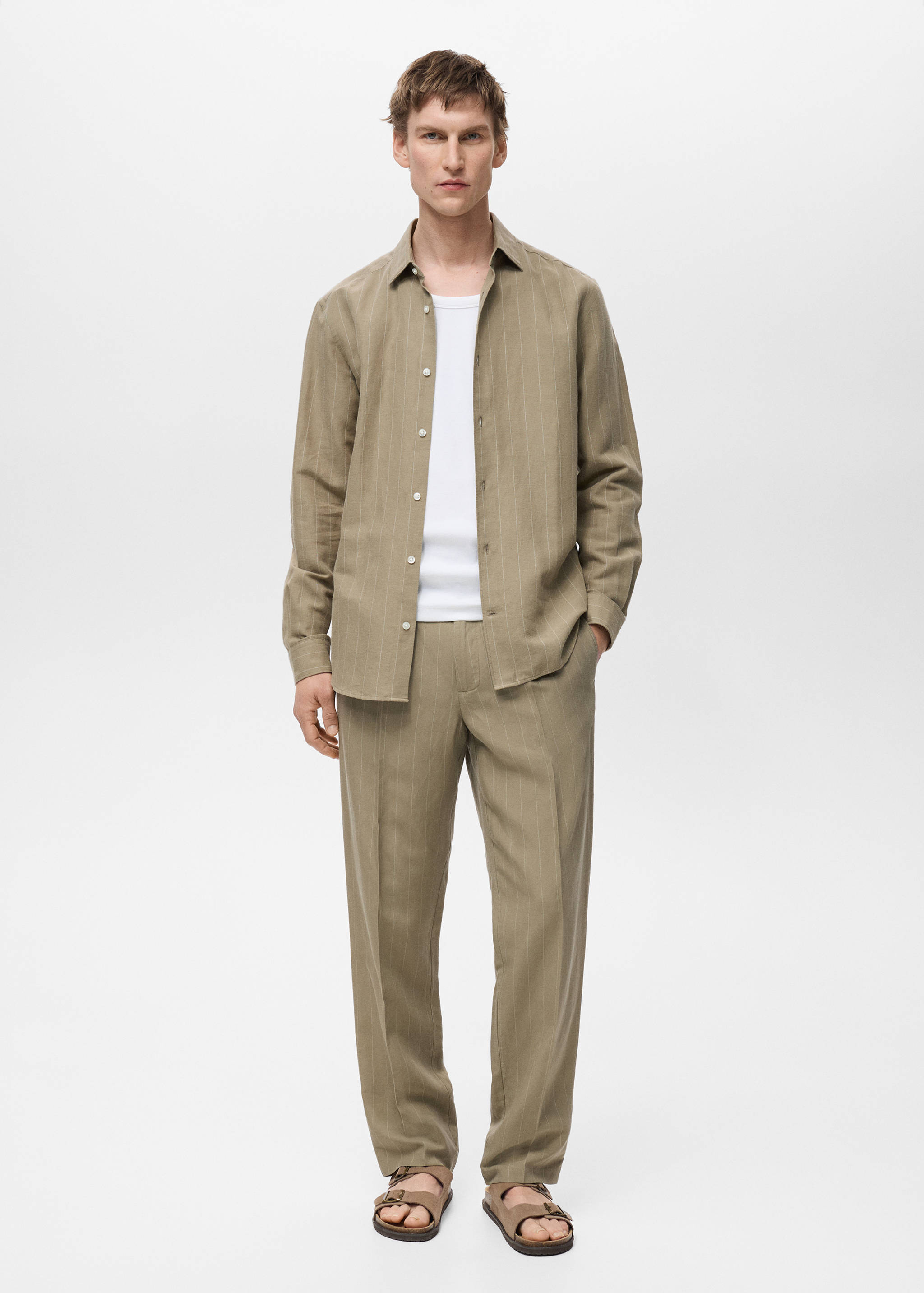 Linen pinstripe shirt - General plane