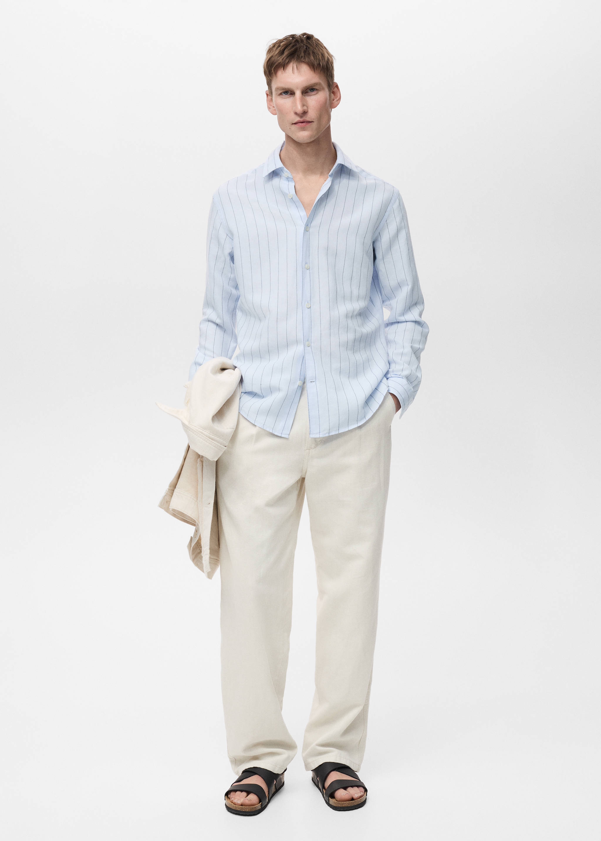 Linen pinstripe shirt - General plane