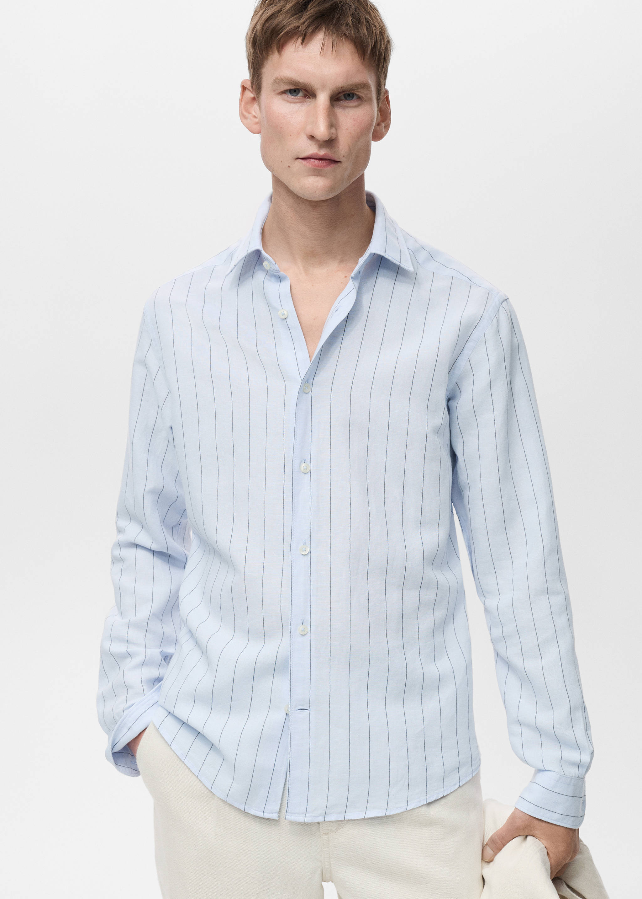 Linen pinstripe shirt - Medium plane