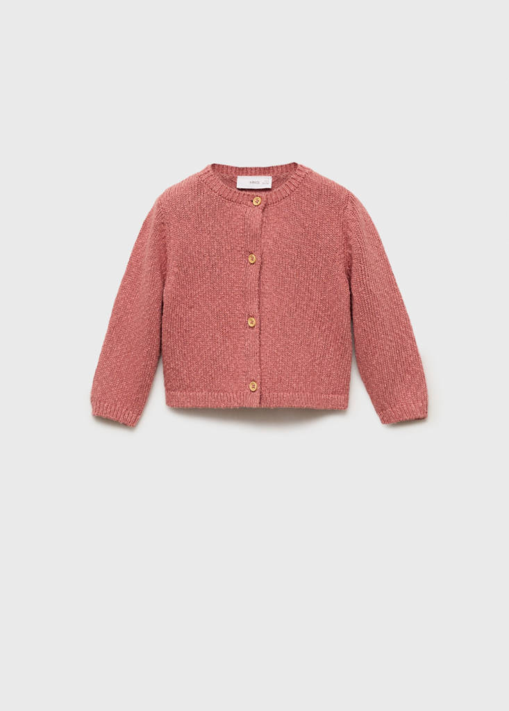 Knitted button cardigan — Pink