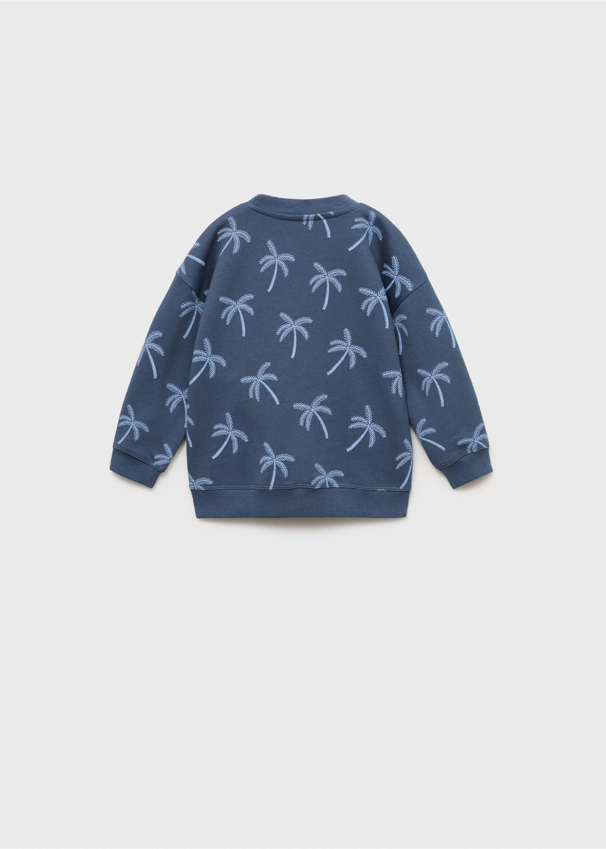 Palm trees printed sweatshirt - Reverse of the article, Blue. Ref: 87045957-00.