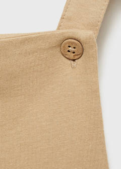Knitted short dungarees — Beige 2