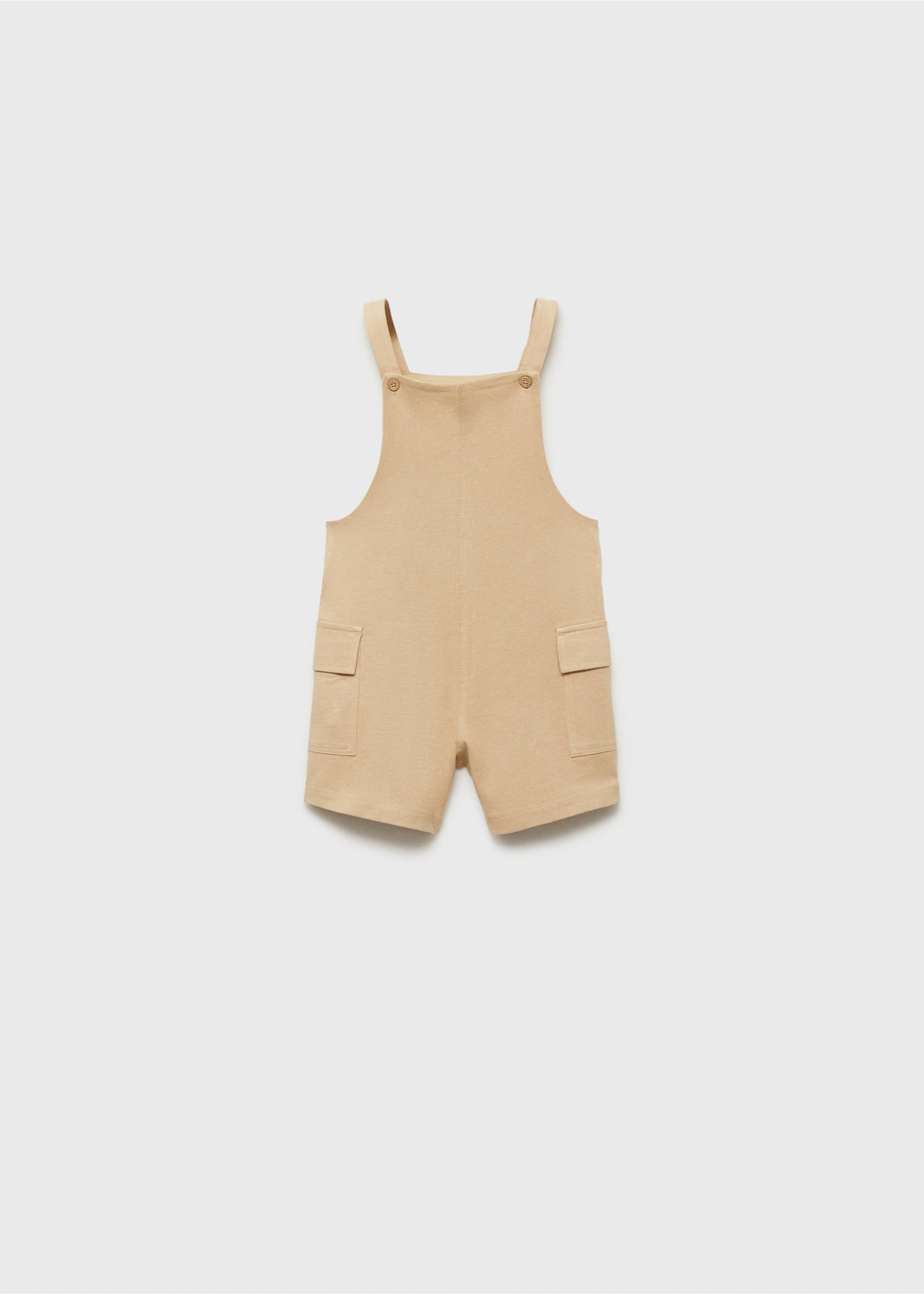Knitted short dungarees - Article without model, Beige. Ref: 87045958-00.