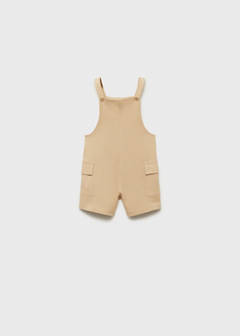 Knitted short dungarees — Beige 1