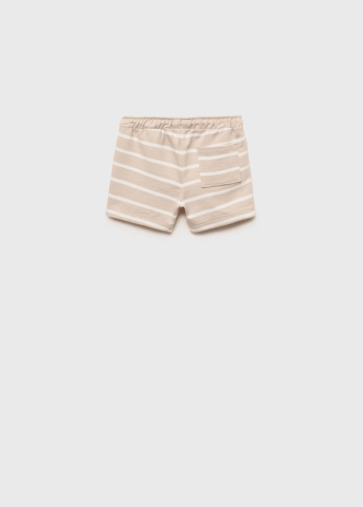 Striped bermuda shorts with drawstring — Sand
