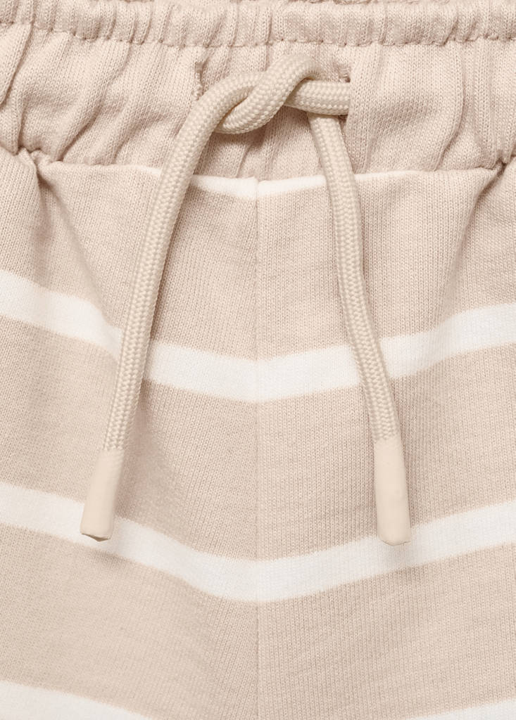 Striped bermuda shorts with drawstring — Sand