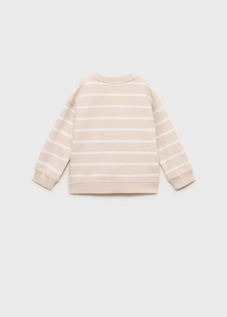 Striped cotton-blend sweatshirt — Sand