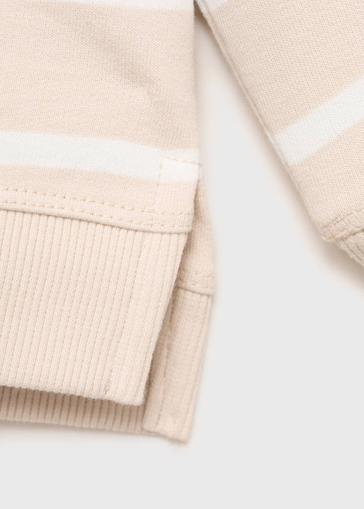 Striped cotton-blend sweatshirt — Sand