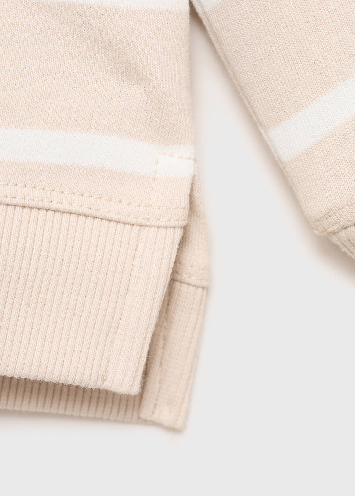 Striped cotton-blend sweatshirt — Sand