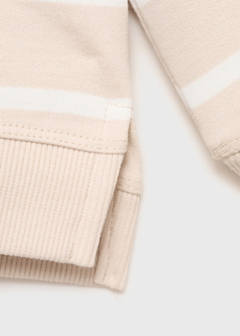 Striped cotton-blend sweatshirt — Sand 5