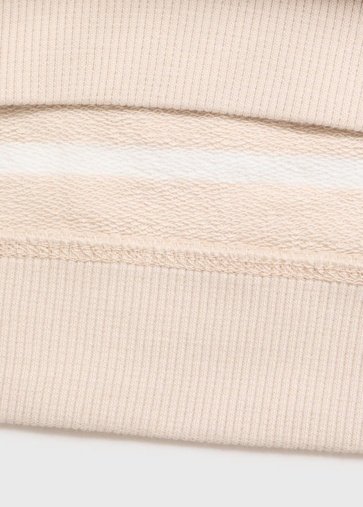 Striped cotton-blend sweatshirt — Sand