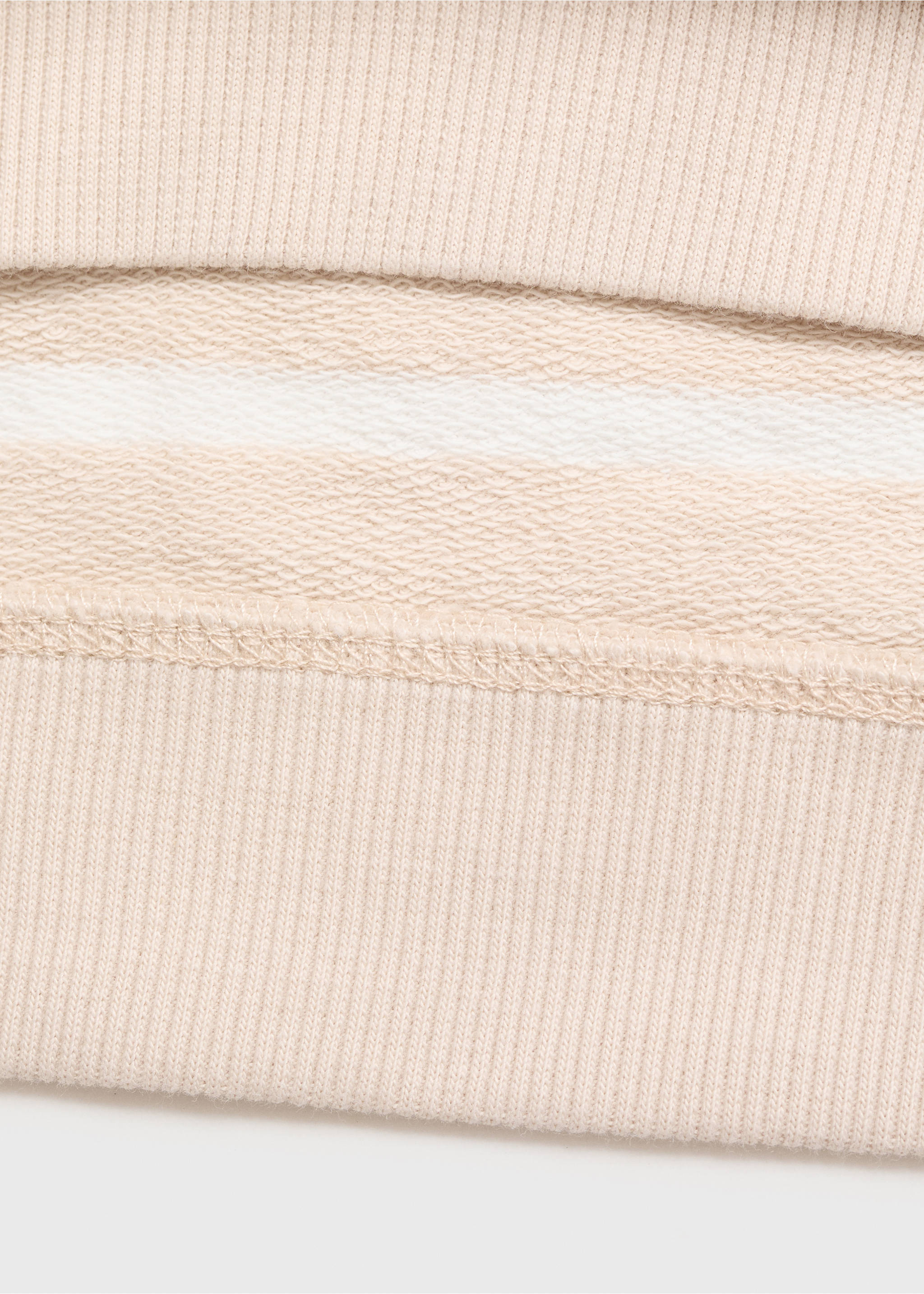 Striped cotton-blend sweatshirt - Details of the article 0, Sand. Ref: 87045964-00.