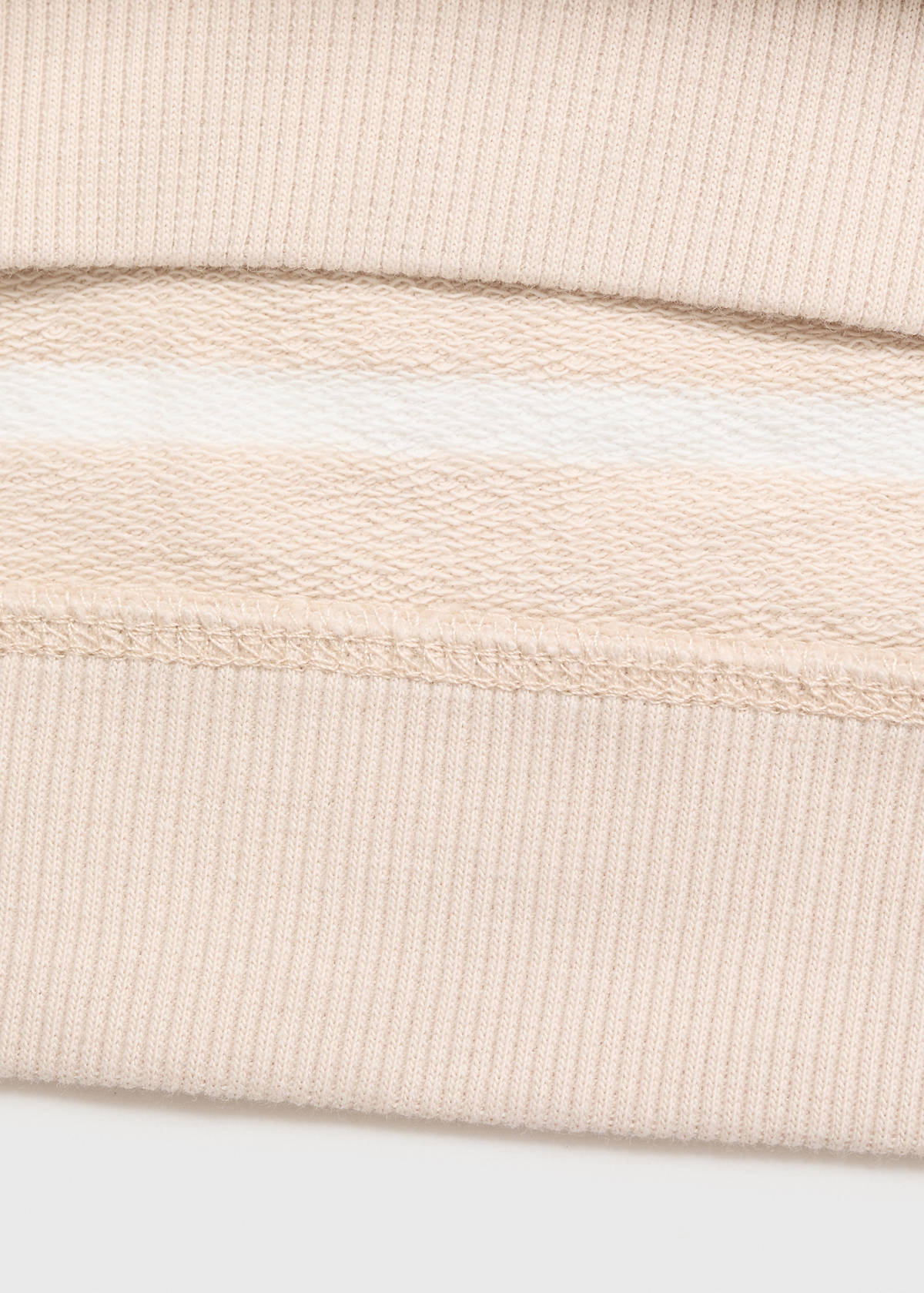 Striped cotton-blend sweatshirt — Sand
