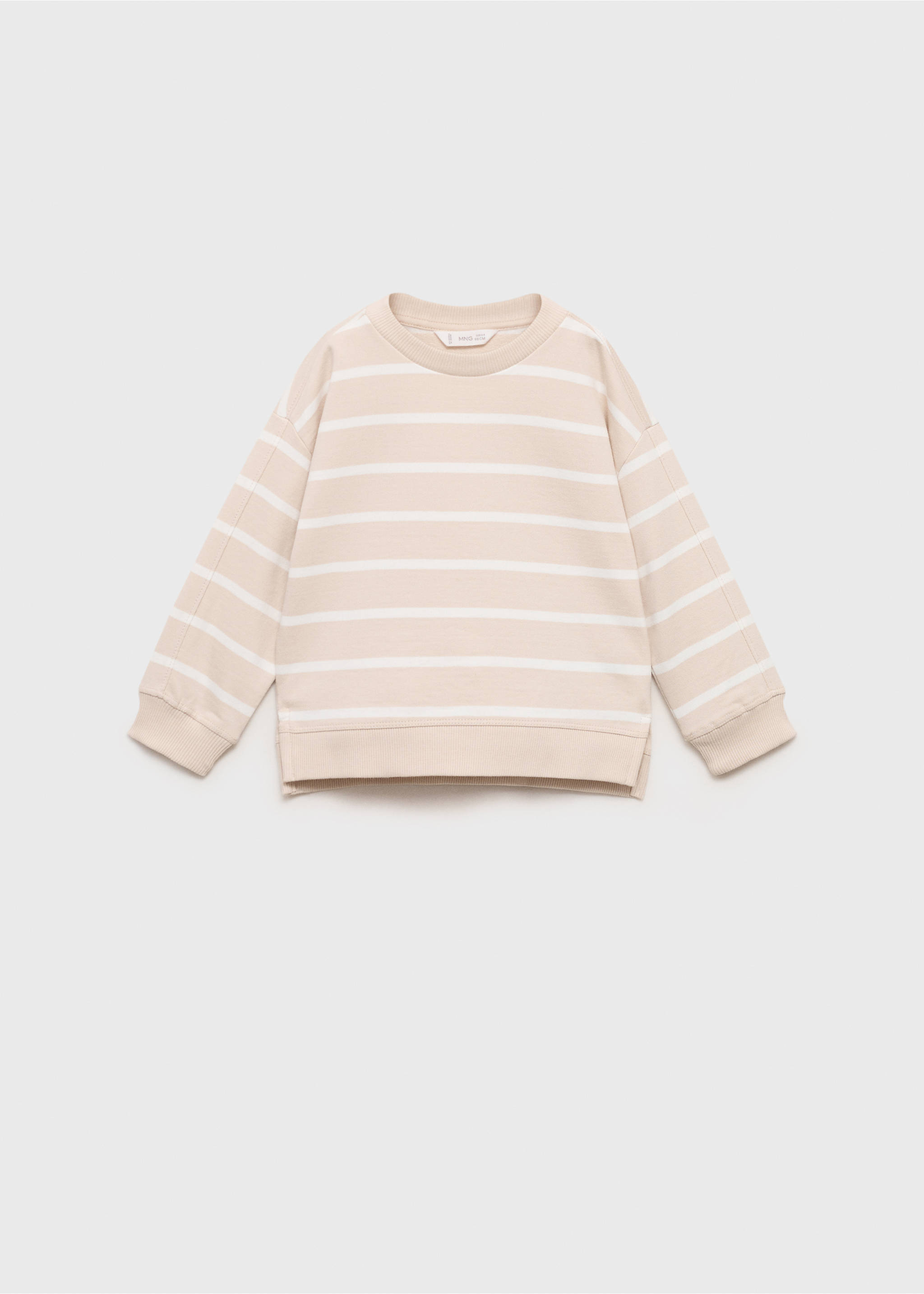 Striped cotton-blend sweatshirt - Article without model, Sand. Ref: 87045964-00.