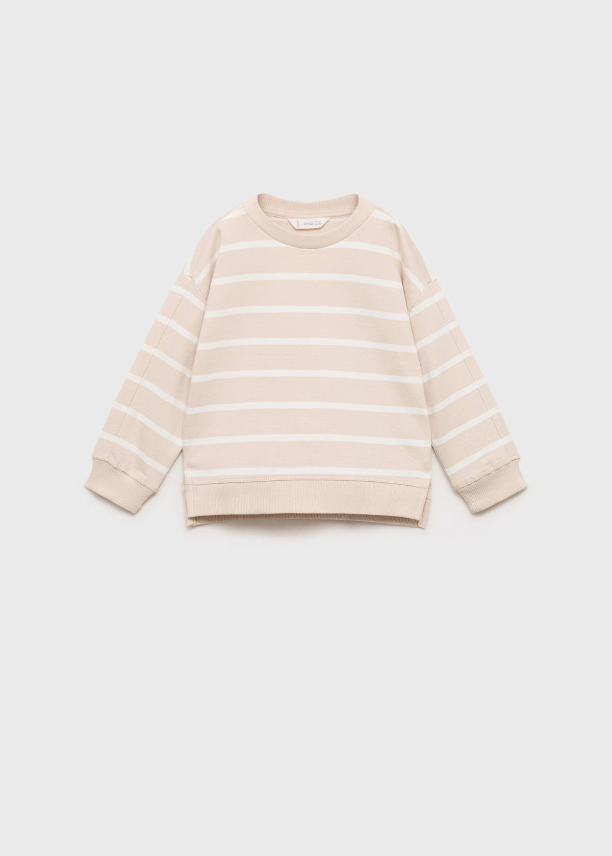 Striped cotton-blend sweatshirt — Sand
