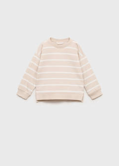 Striped cotton-blend sweatshirt — Sand 3