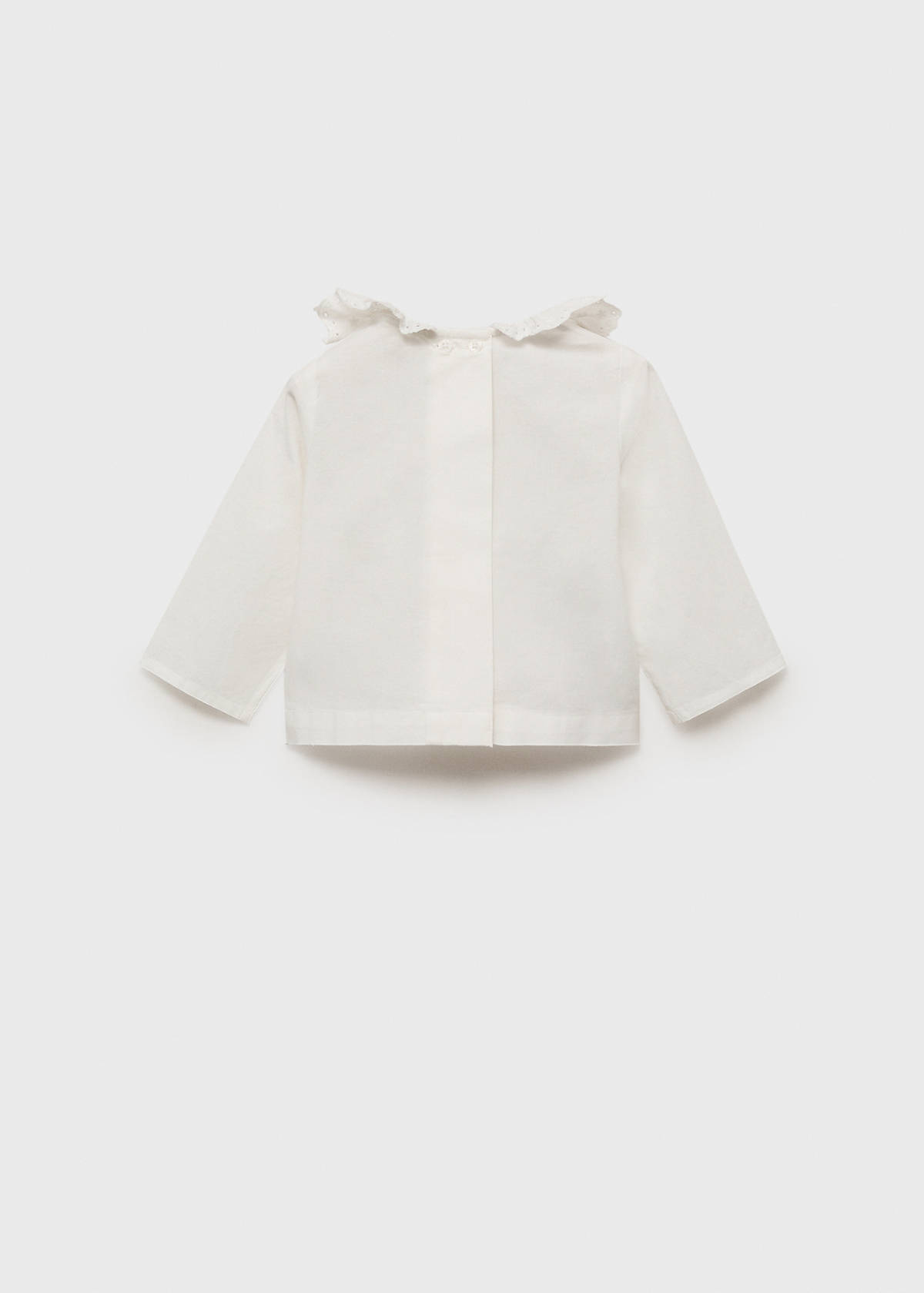 Cotton babydoll neck blouse — Off White