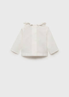 Cotton babydoll neck blouse — Off White 3