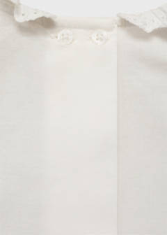 Cotton babydoll neck blouse — Off White 4