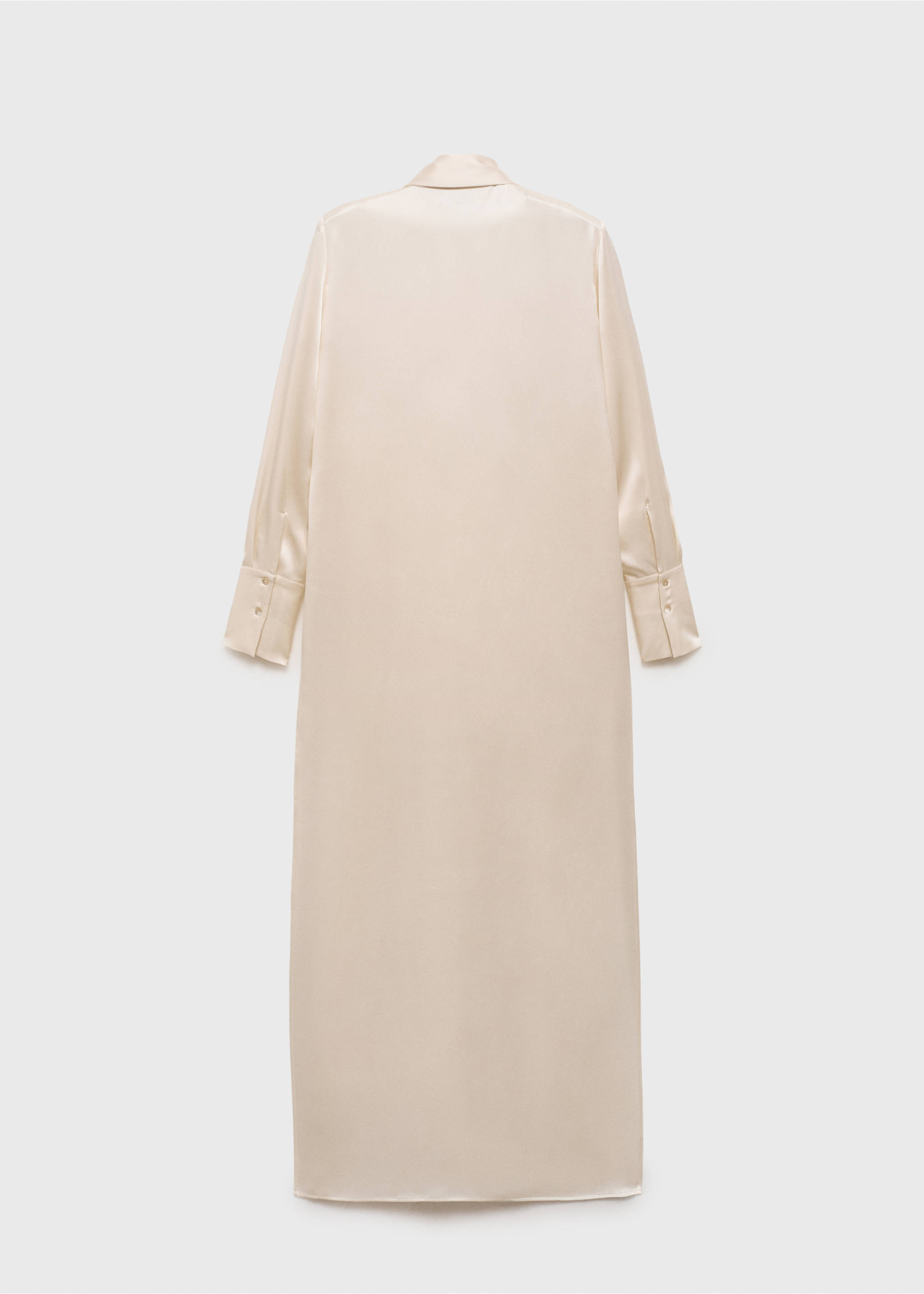 Cape-style silk dress with bow neck - Reverse of the article, Ecru. Ref: 87045969-00.